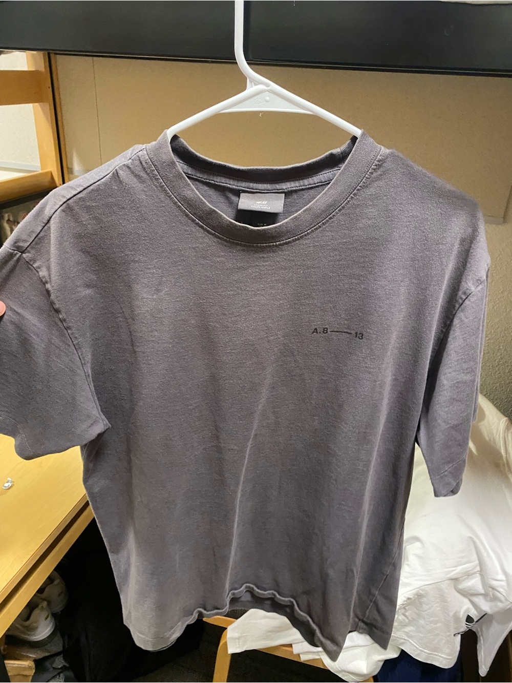 H&M Washed Charcoal Short Sleeve Crewneck T-Shirt